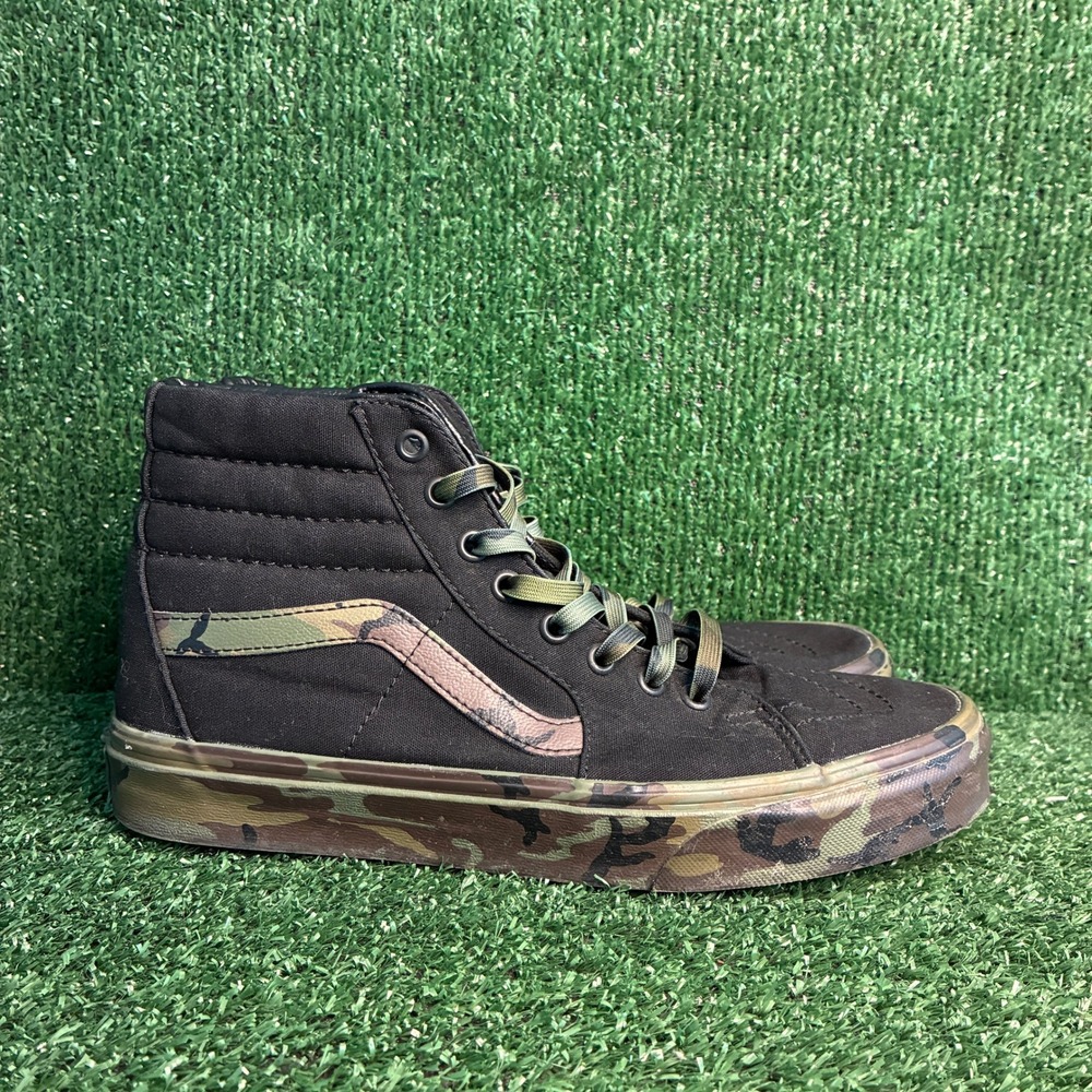 Vans Sk8-Hi Camo Sidestripe Sole Canvas Streetwear Sneaker Black Mens 9 Wmn 10.5
